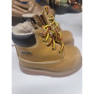 Smartfit Waterproof Tan‎ Brown Boots Size 6 Toddler Lace Up Zipper Warm